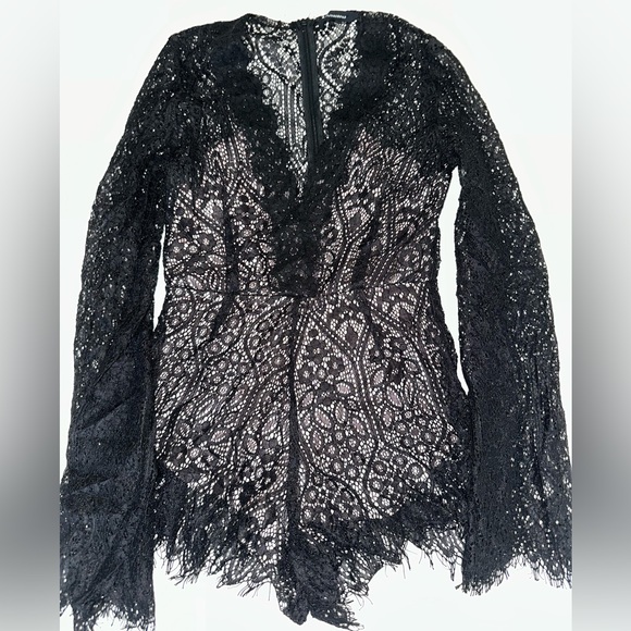Black Lace Romper - Picture 1 of 4